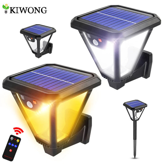 Solar Garden Light – Remote Control, Dual Installation, Waterproof Wall & Ground Lamp for Yard, Patio, Lawn