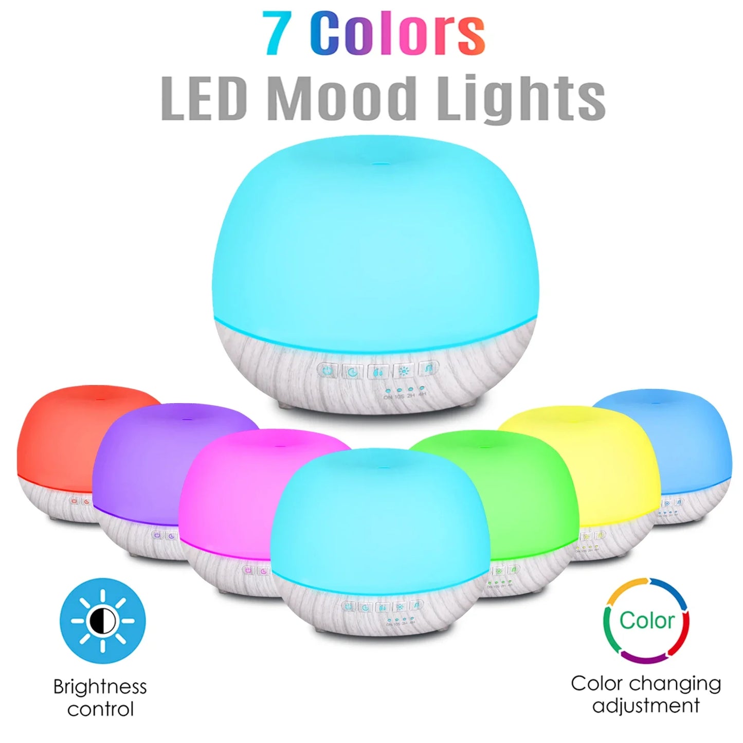 Smart WiFi 500ml Aromatherapy Essential Oil Diffuser – Tuya, Alexa & Google Home, 7 LED Colors