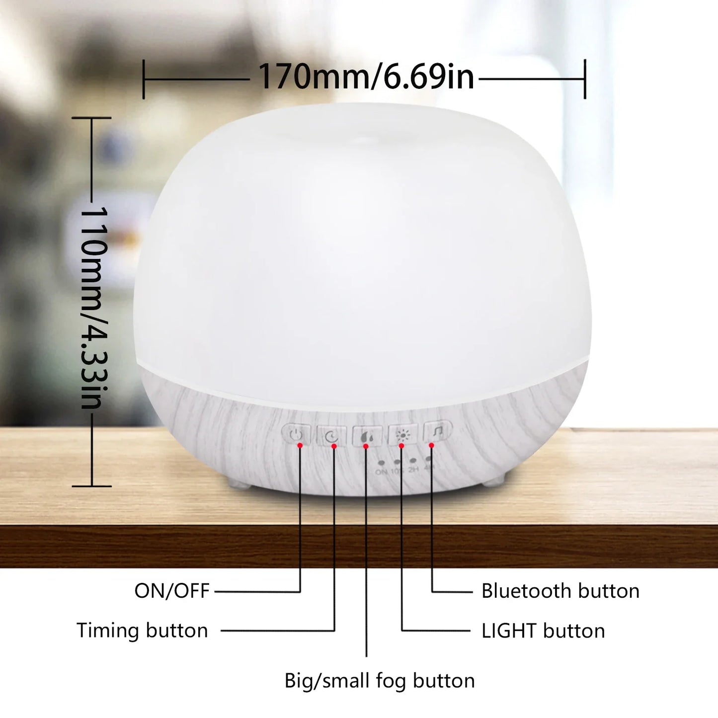 Smart WiFi 500ml Aromatherapy Essential Oil Diffuser – Tuya, Alexa & Google Home, 7 LED Colors
