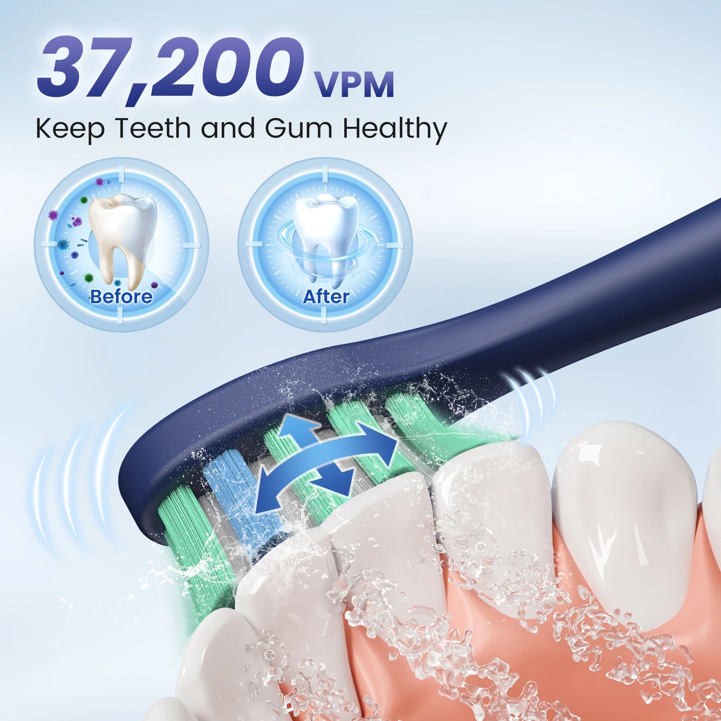 SEJOY Sonic Electric Toothbrush – IPX7 Waterproof, 5 Modes, Smart Rechargeable Automatic Toothbrush