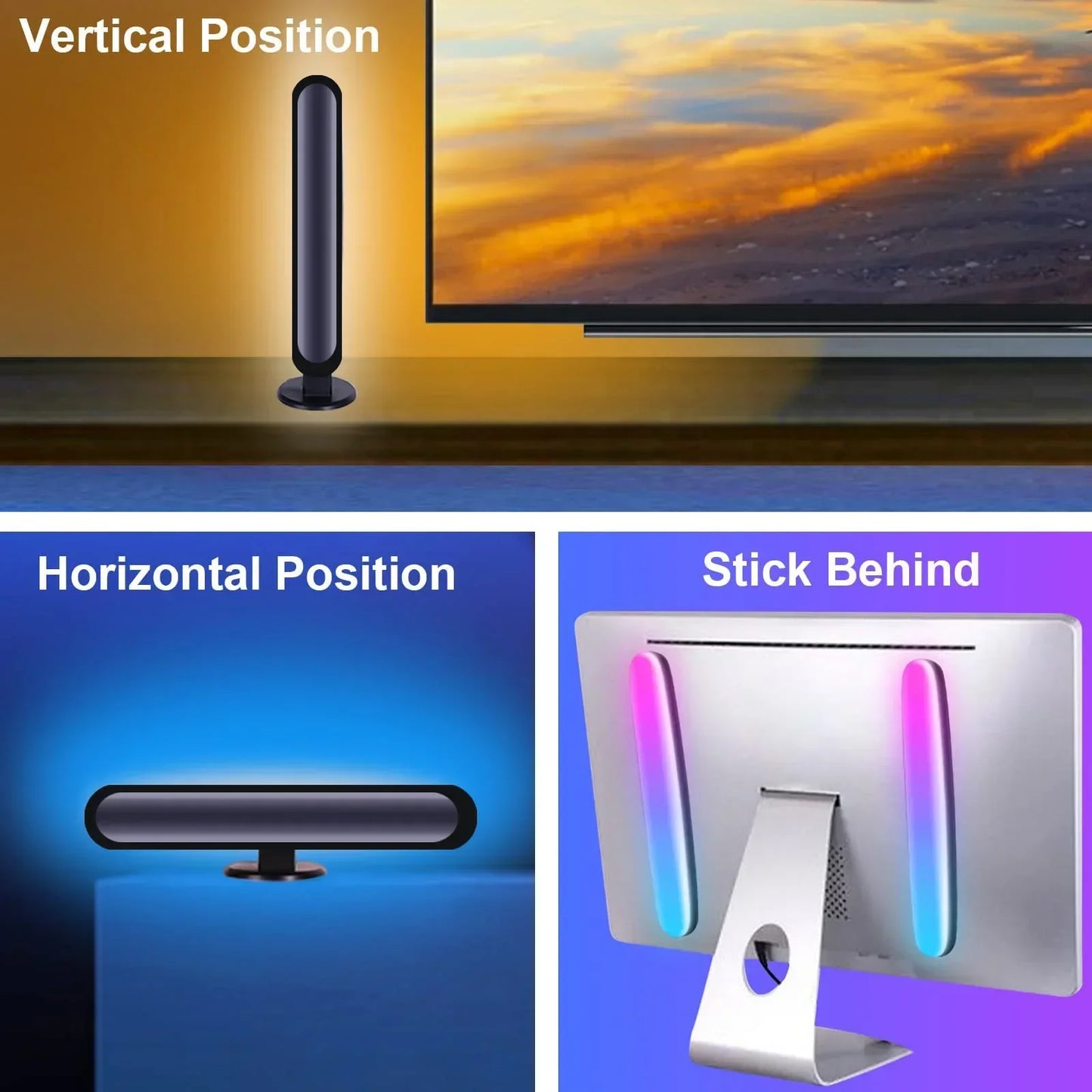 Xiaomi RGB Pickup Night Light Bar – USB Rechargeable, WiFi Tuya, Music Rhythm, TV Ambient Light for Gaming & Table Decor
