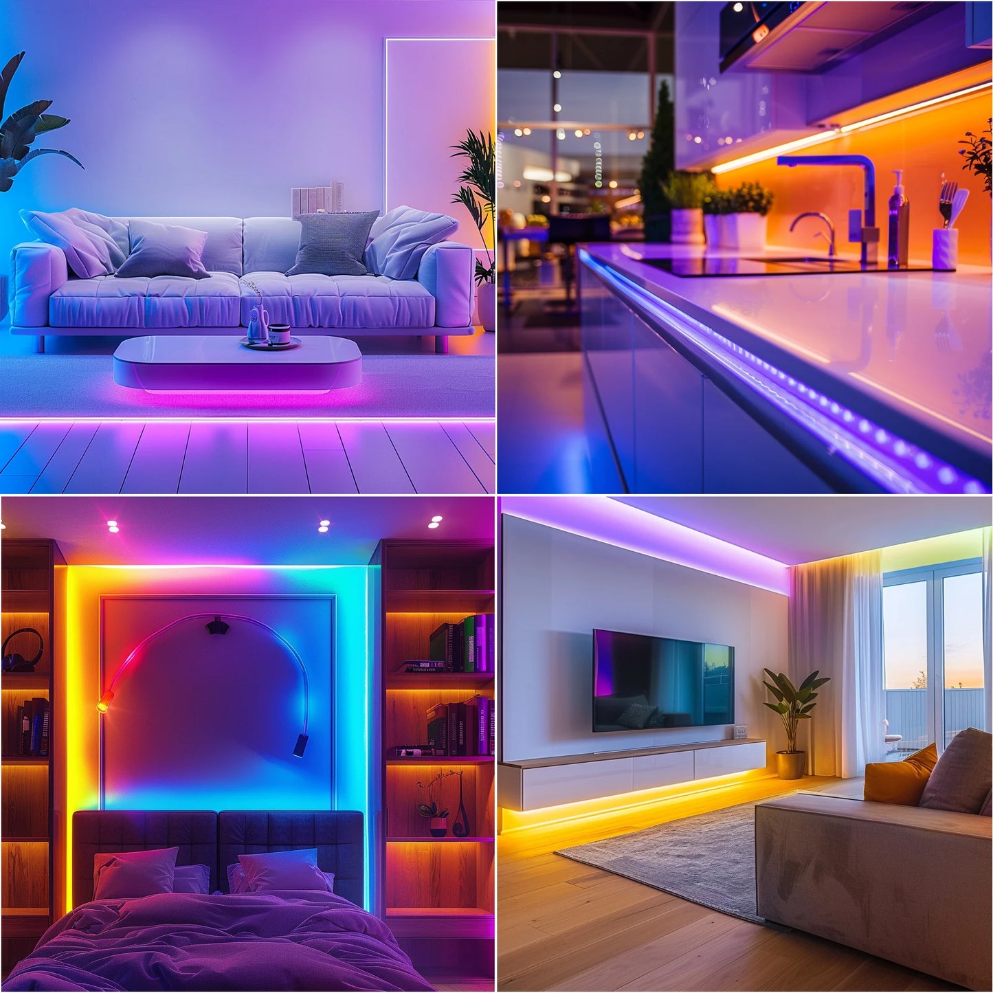 100FT WiFi RGB LED Strip Lights – Music Sync, Remote & App Control