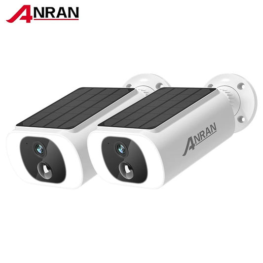 ANRAN Outdoor Wireless WiFi Solar Security Camera – 2/3/4 PCS, 3MP, Battery & Solar Powered, Floodlight, Color Night Vision