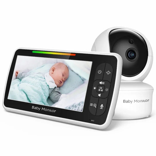 Babystar 5-Inch Video Baby Monitor – Remote Pan-Tilt-Zoom Camera, 2-Way Audio, VOX Mode & Lullabies