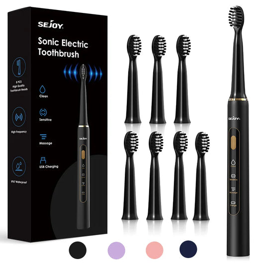 SEJOY Sonic Electric Toothbrush – IPX7 Waterproof, 3 Modes, Smart Rechargeable Automatic Toothbrush