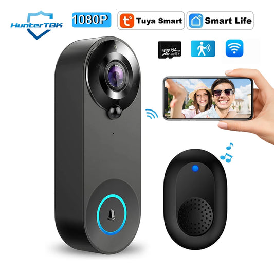1080P Wireless Video Doorbell Camera – WiFi, Tuya Smart Home, Motion Detect & Night Vision