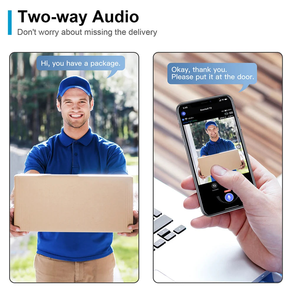 M8 WiFi Smart Visual Doorbell – Two-Way Intercom, Night Vision & Remote Monitoring
