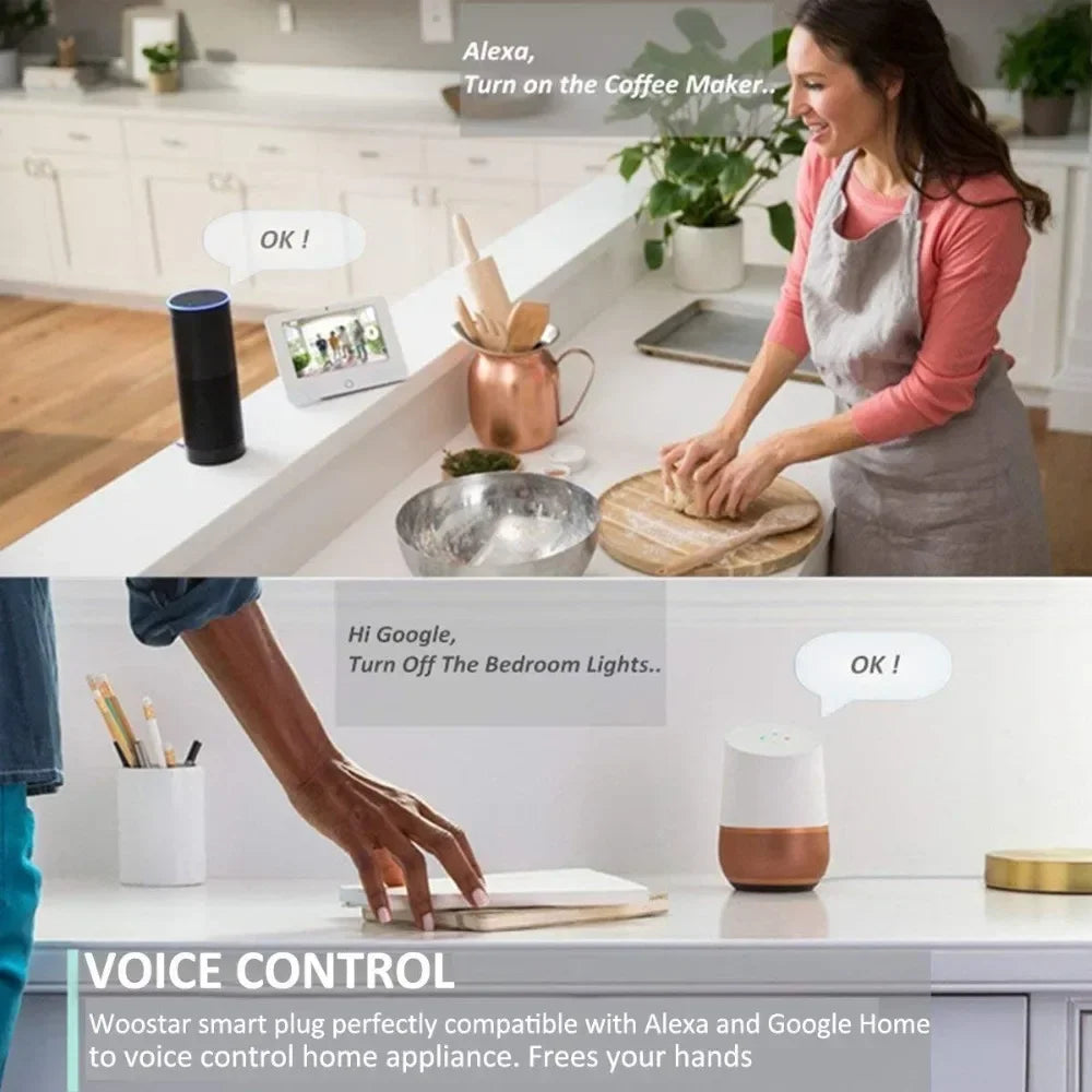 Melery WiFi Smart Power Plug – AU Adapter, LED Indicator, Voice Control, Works with Alexa, Google Home & Tuya