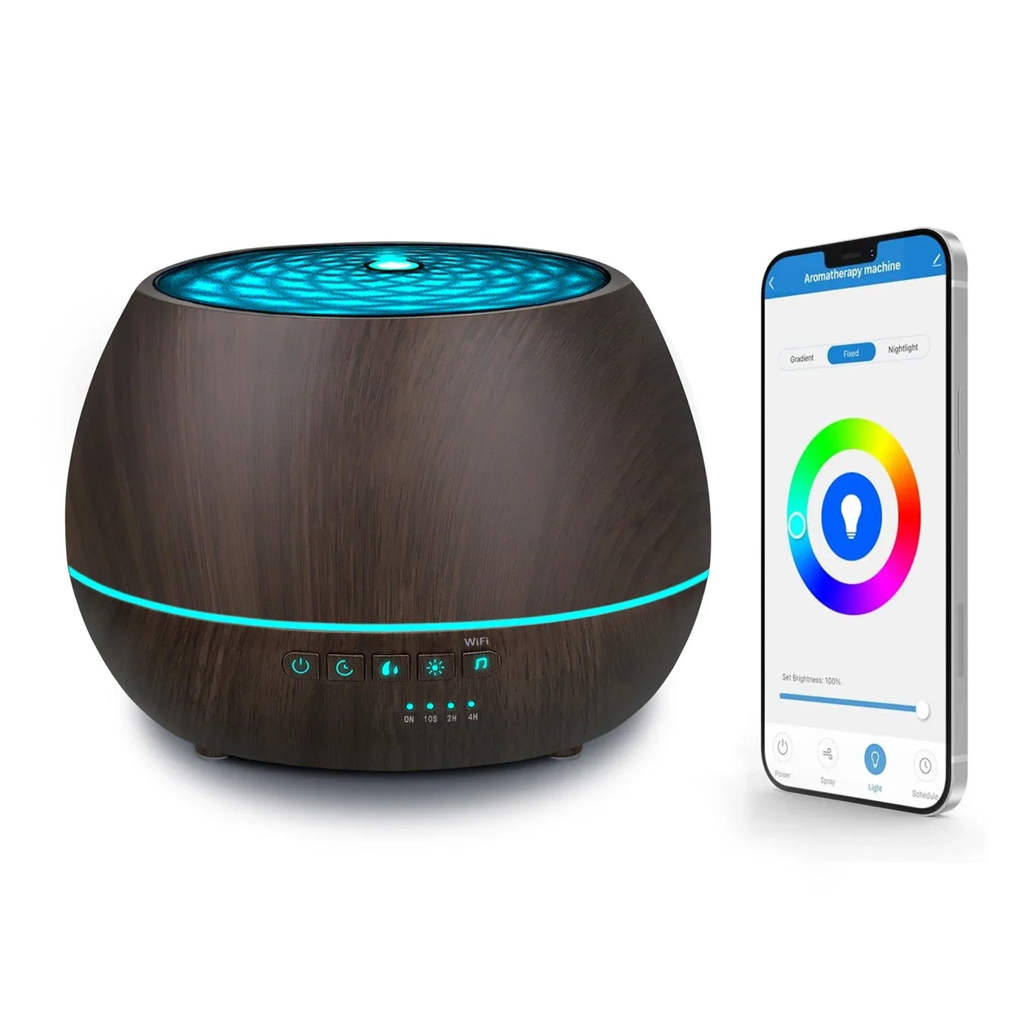 Smart WiFi 500ml Aromatherapy Essential Oil Diffuser – Tuya, Alexa & Google Home, 7 LED Colors
