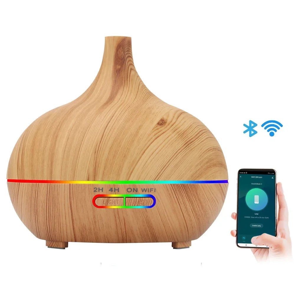 Smart WiFi 500ml Aromatherapy Essential Oil Diffuser – Tuya, Alexa & Google Home, 7 LED Colors