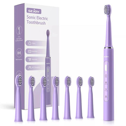 SEJOY Sonic Electric Toothbrush – IPX7 Waterproof, 3 Modes, Smart Rechargeable Automatic Toothbrush