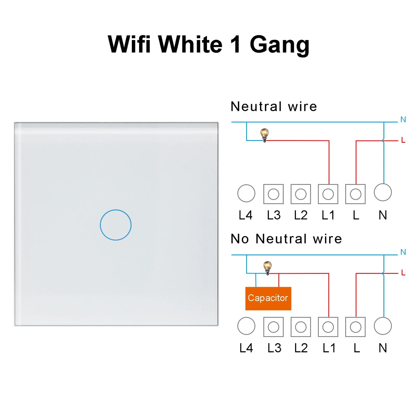 Smart Light Switch – Tuya Smart Life Glass Panel Touch, Voice & App Control, 110V/220V