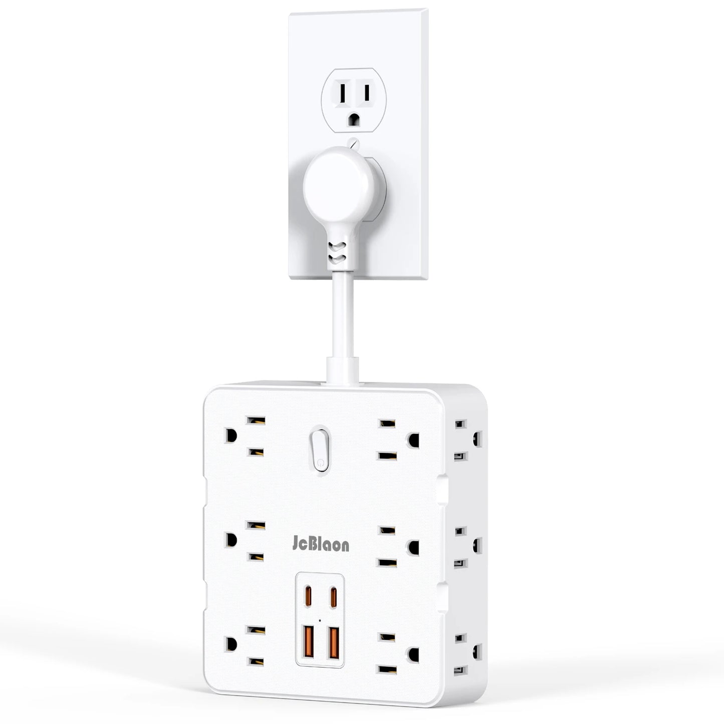 16-IN-1 Multiple Power Strip Adapter – US Plug, AC Outlets, USB & Type-C Ports, 1875W 15A