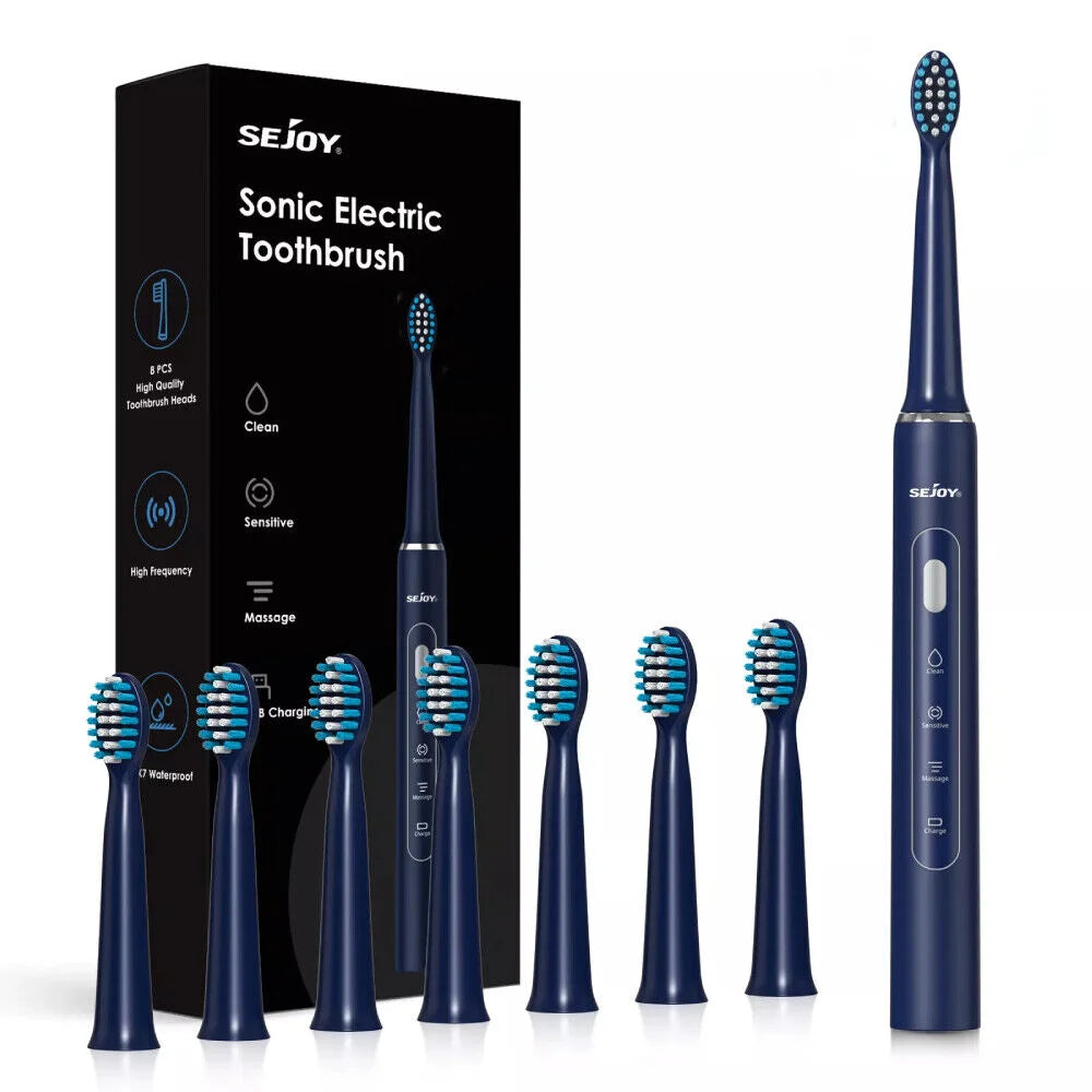 SEJOY Sonic Electric Toothbrush – IPX7 Waterproof, 3 Modes, Smart Rechargeable Automatic Toothbrush
