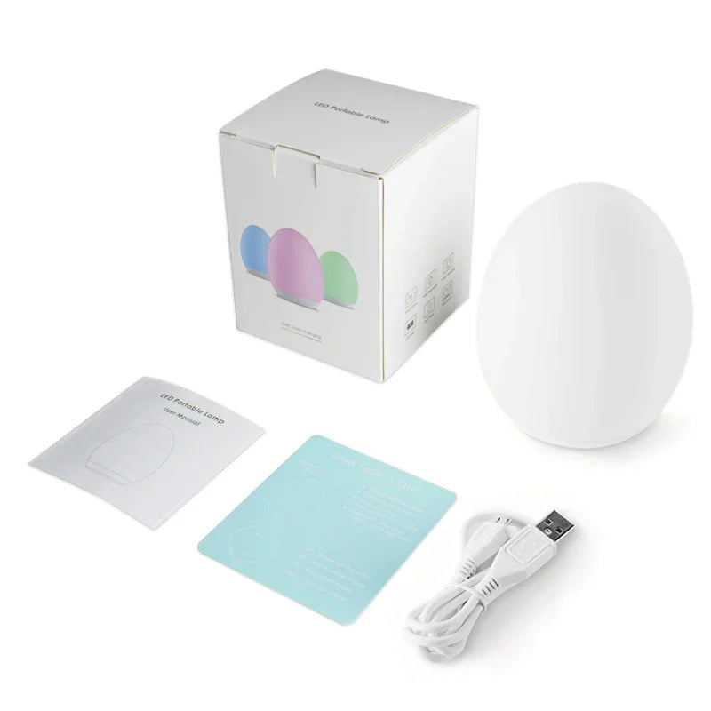 7-Color Changing Night Light – RGB Touch, Remote Control, Dimmable, USB Rechargeable, Portable Bedside Table Lamp
