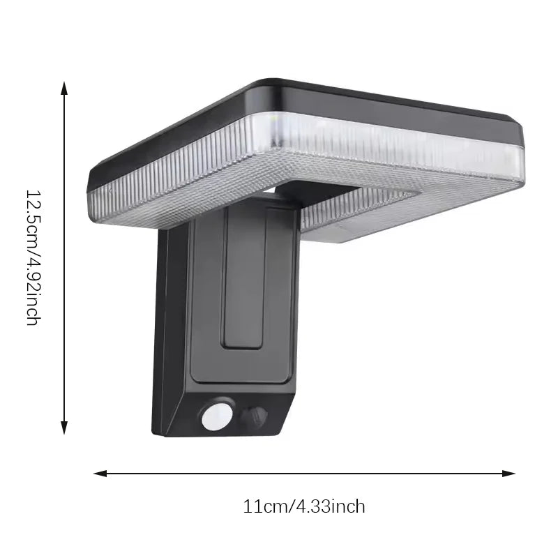 Solar Wall Light – 120° Foldable Head, Remote Control, Infrared Sensor, 3 Lighting Modes, IP65 Waterproof