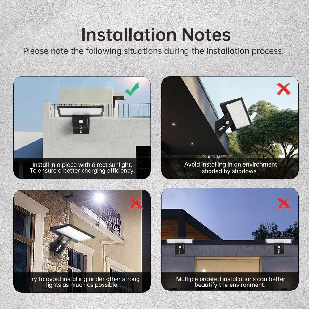 90LED Solar Outdoor Motion Sensor Flood Light – Waterproof, 3 Colors, 4 Modes for Garden & Yard Security