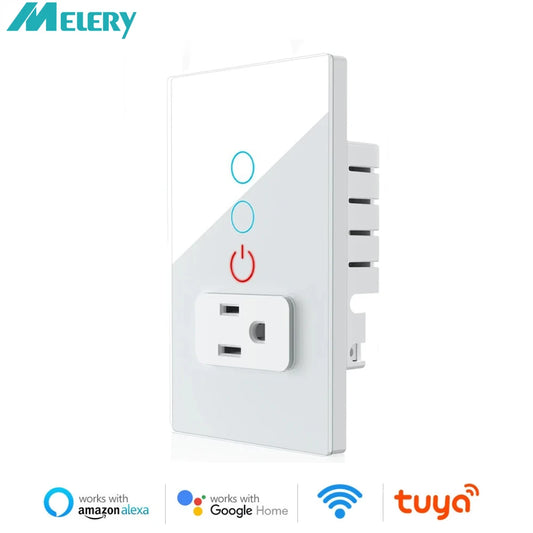 Melery Mexico Plug WiFi Smart Tuya Light Switch – Touch Glass Panel, Remote & Voice Control