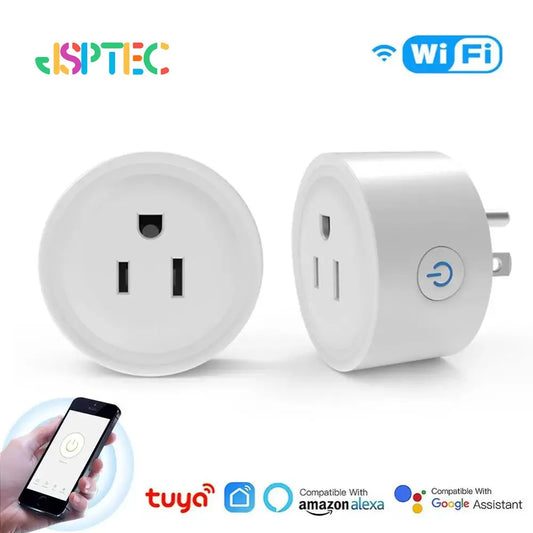 Tuya Smart WiFi Plug – US Standard, 10A, Remote & Voice Control for Smart Home Appliances