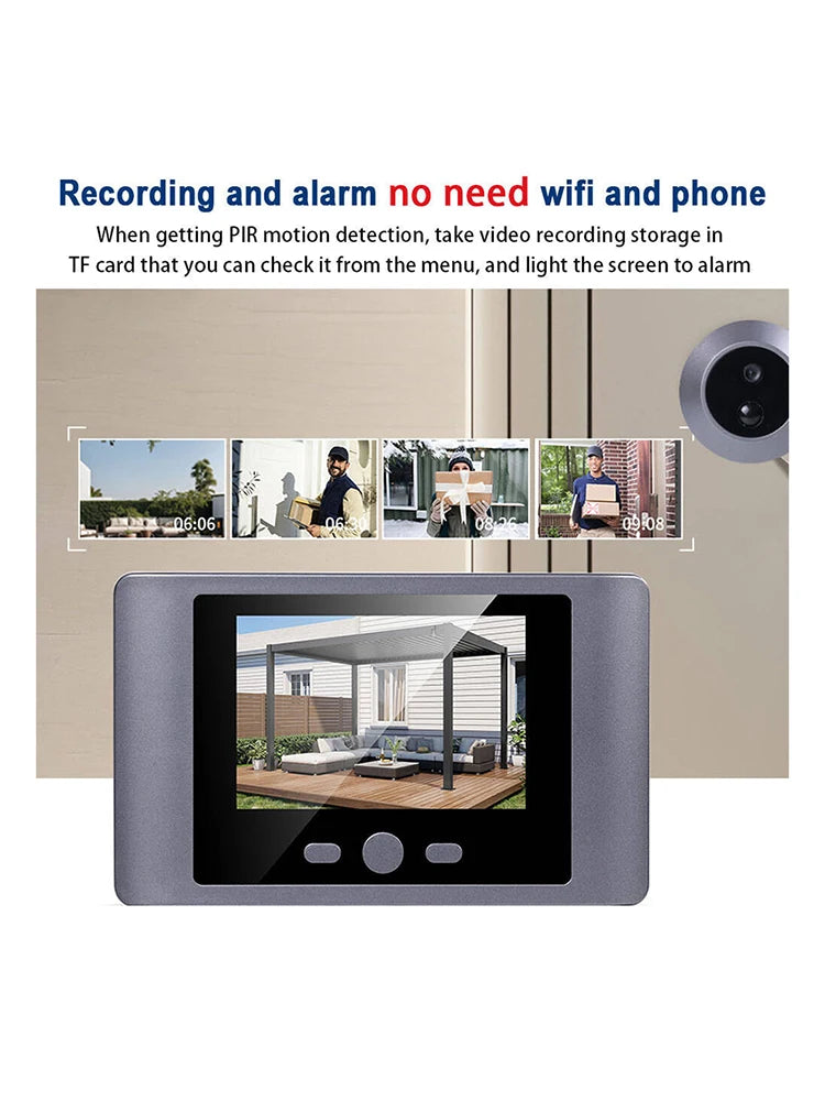 Mini Peephole Smart Wireless Door Viewer Camera – PIR Motion Detection, Digital Door Eye