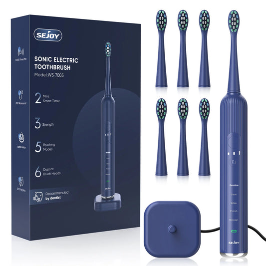 SEJOY Sonic Electric Toothbrush – IPX7 Waterproof, 5 Modes, Smart Rechargeable Automatic Toothbrush