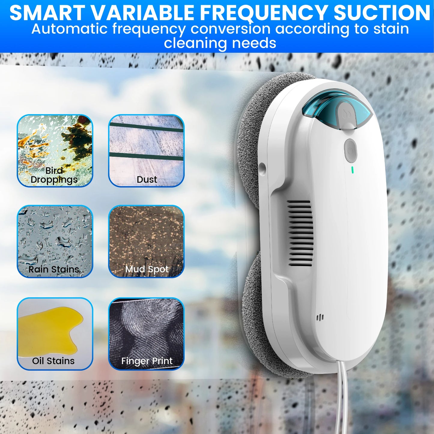 W1 Window Cleaning Robot – Automatic Water Spraying Function for Effortless Glass Cleaning