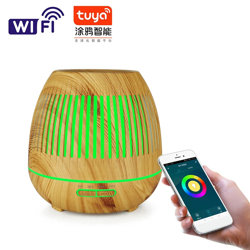 Tuya Smart Humidifier & Essential Oil Aroma Diffuser – WiFi, LED Color Lights, Timer, Alexa & Google Home Compatible