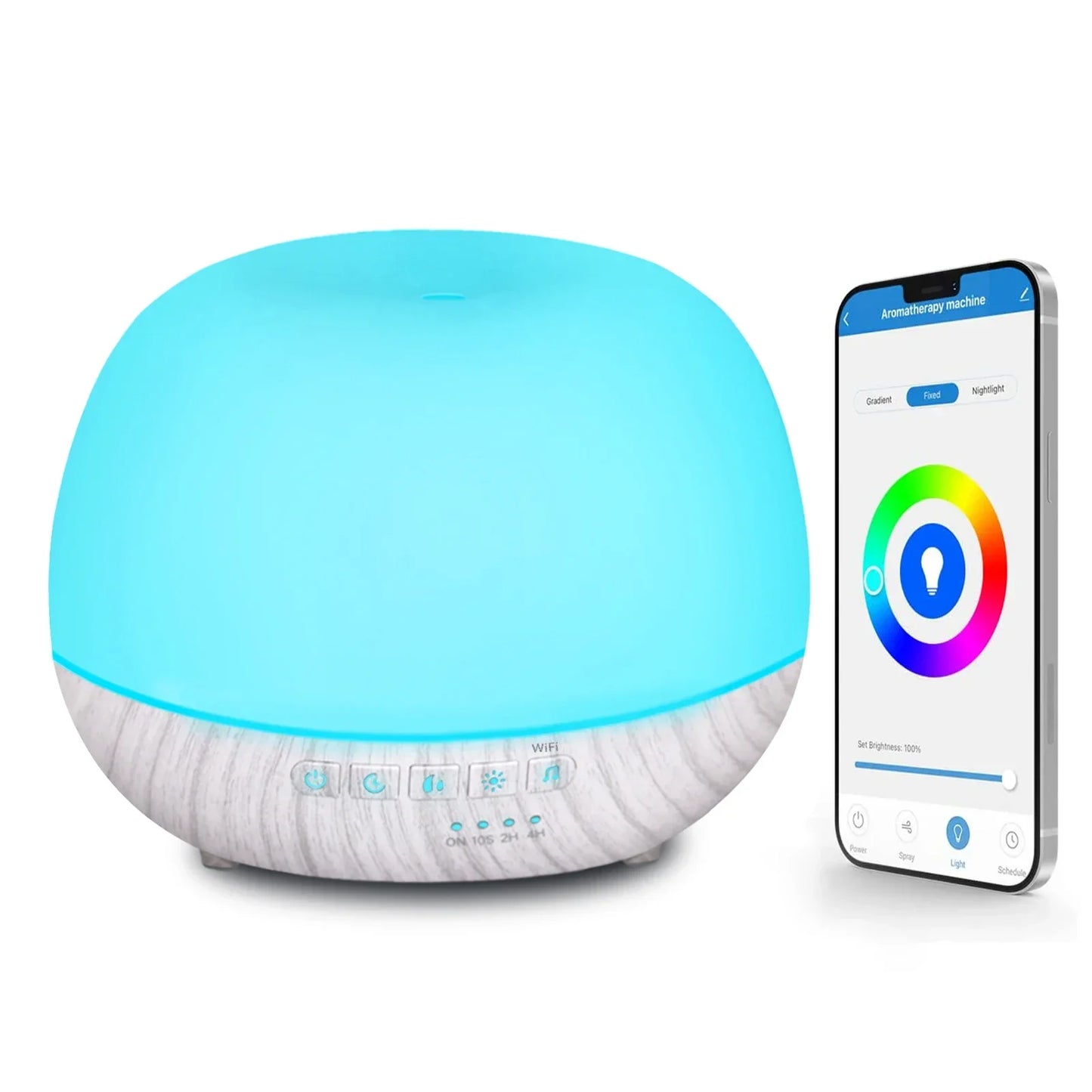 Smart WiFi 500ml Aromatherapy Essential Oil Diffuser – Tuya, Alexa & Google Home, 7 LED Colors