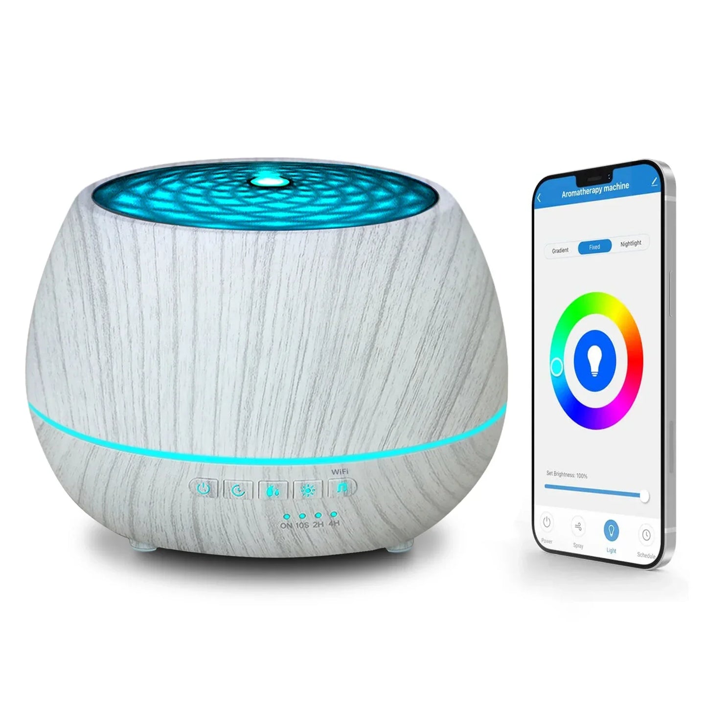 Smart WiFi 500ml Aromatherapy Essential Oil Diffuser – Tuya, Alexa & Google Home, 7 LED Colors