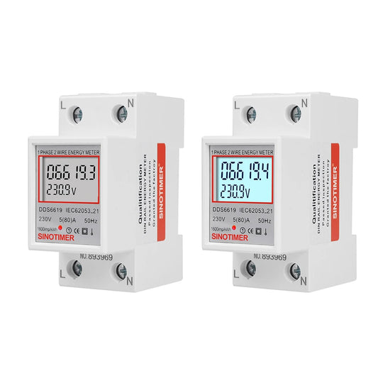 Digital Electricity Consumption Monitor – DIN Rail, 220V/230V, KWH Electric Meter, Energy Saving, 50/60Hz