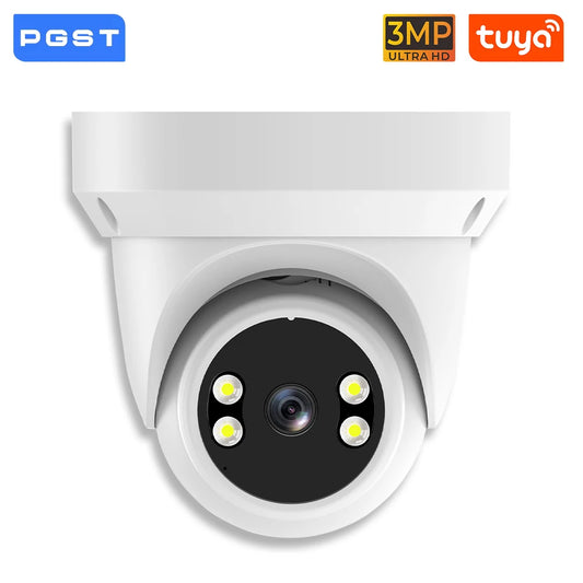 PGST 3MP HD Tuya PTZ WiFi Security Camera – 2-Way Audio, Night Vision, Humanoid Tracking, Waterproof