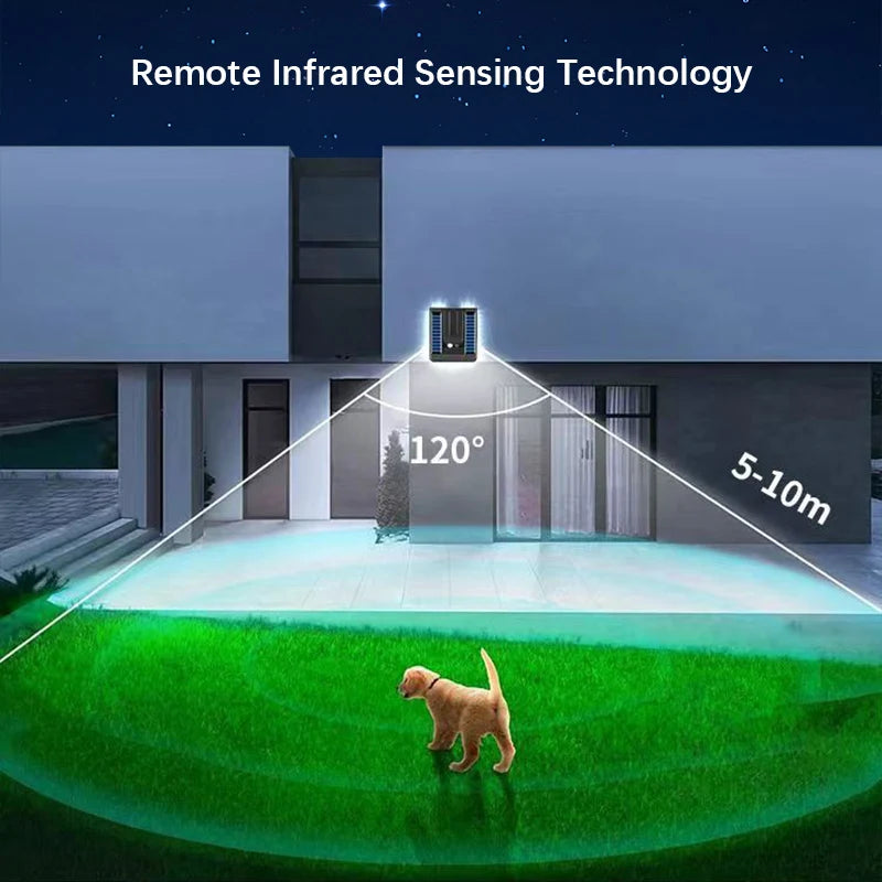 Solar Wall Light – 120° Foldable Head, Remote Control, Infrared Sensor, 3 Lighting Modes, IP65 Waterproof