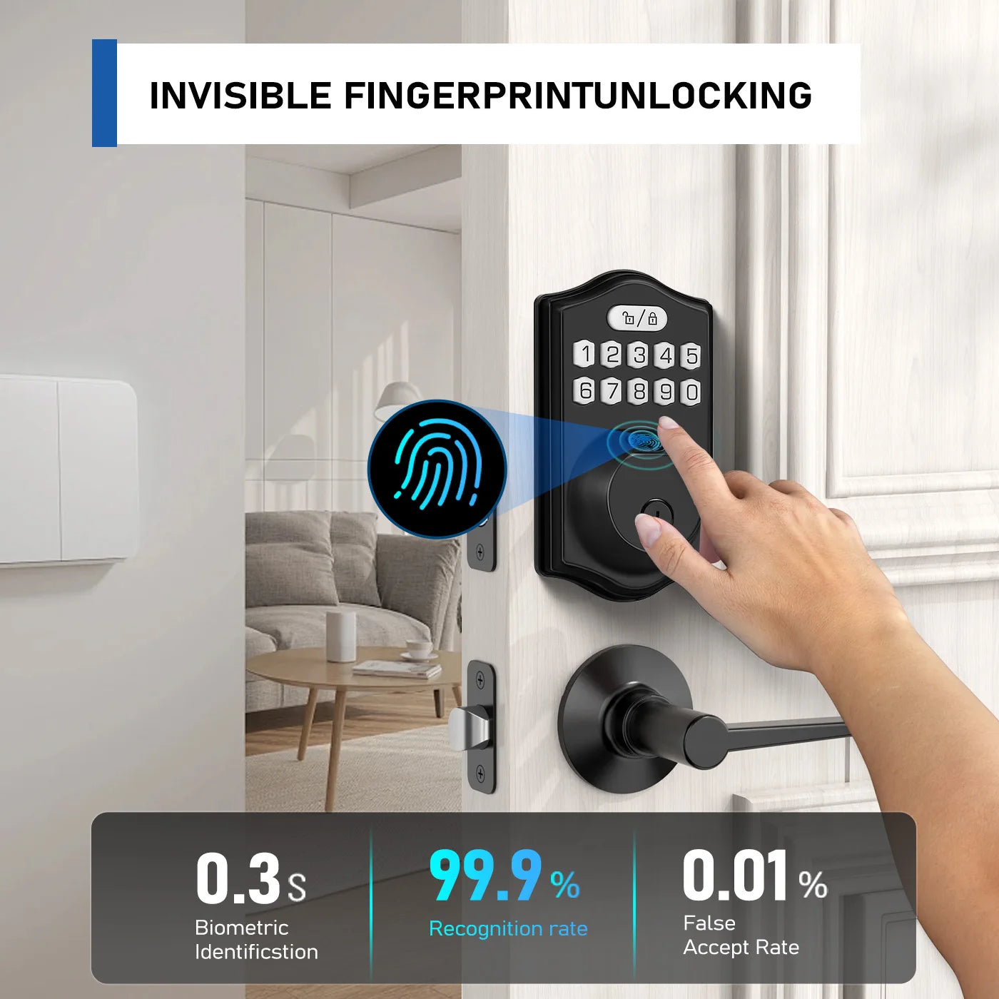 Fingerprint Door Lock – Smart Keyless Deadbolt, Electronic Keypad, Easy Installation