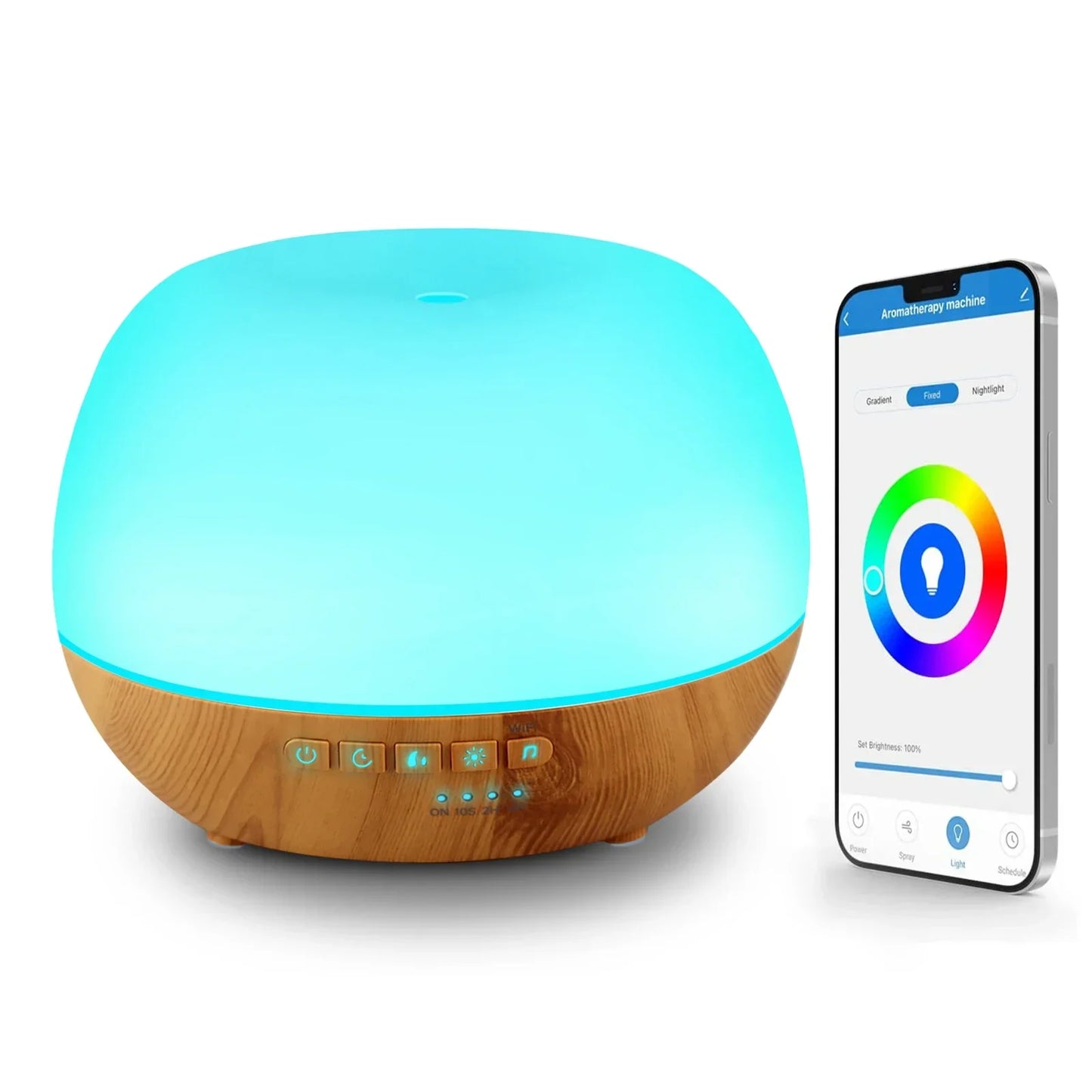Smart WiFi 500ml Aromatherapy Essential Oil Diffuser – Tuya, Alexa & Google Home, 7 LED Colors