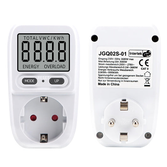 Smart Power Meter Wattmeter – Electric Energy Consumption Analyzer, Current Measuring Socket, Electricity Fees Monitor