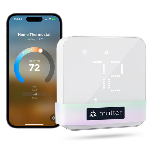 Meross Matter Smart US Wi-Fi Thermostat – Compatible with 95% Heating & Cooling Systems, Alexa & HomeKit