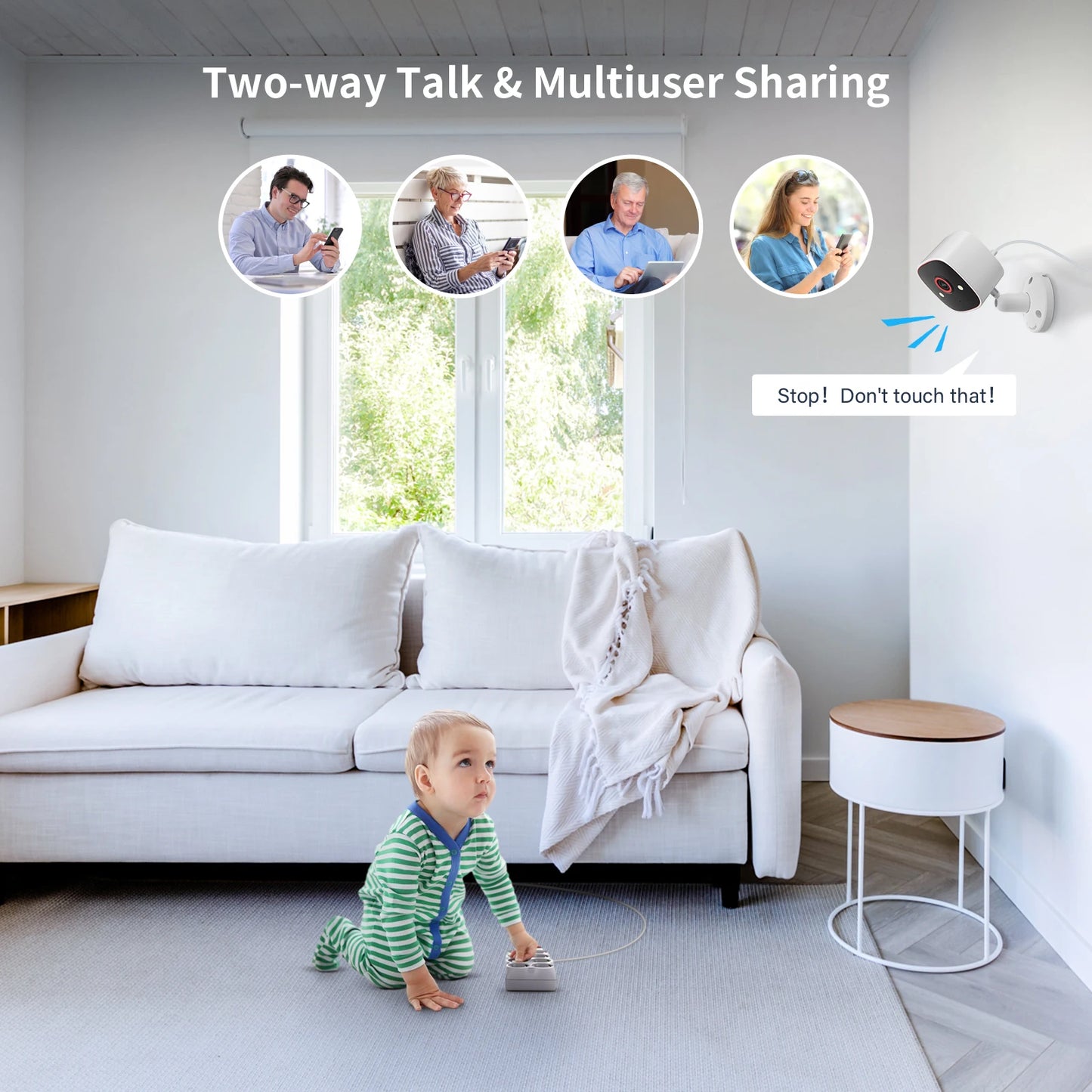 Jennov 2K HD Wireless Security Camera – Outdoor/Indoor, WiFi, Color Night Vision, IP66 Waterproof