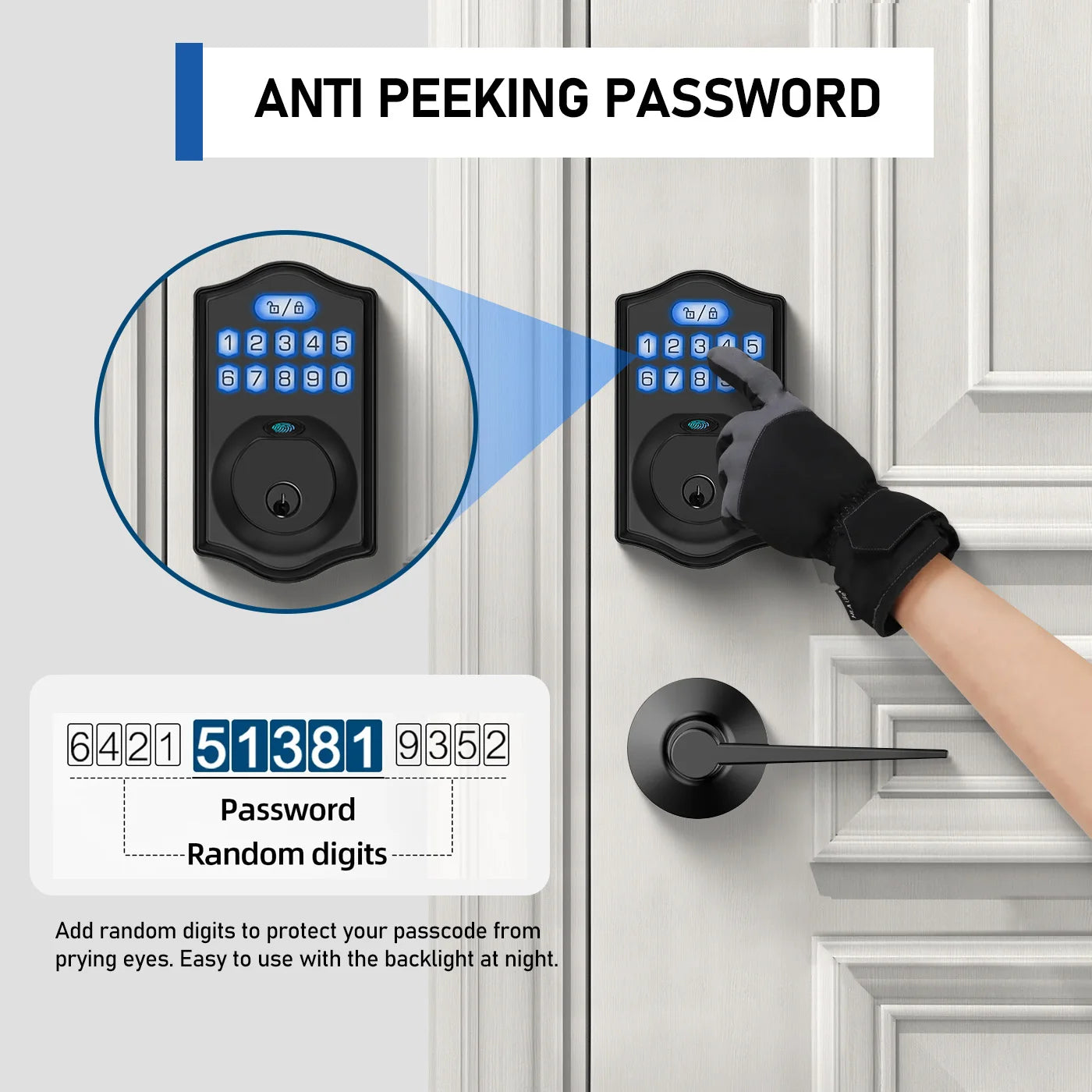 Fingerprint Door Lock – Smart Keyless Deadbolt, Electronic Keypad, Easy Installation