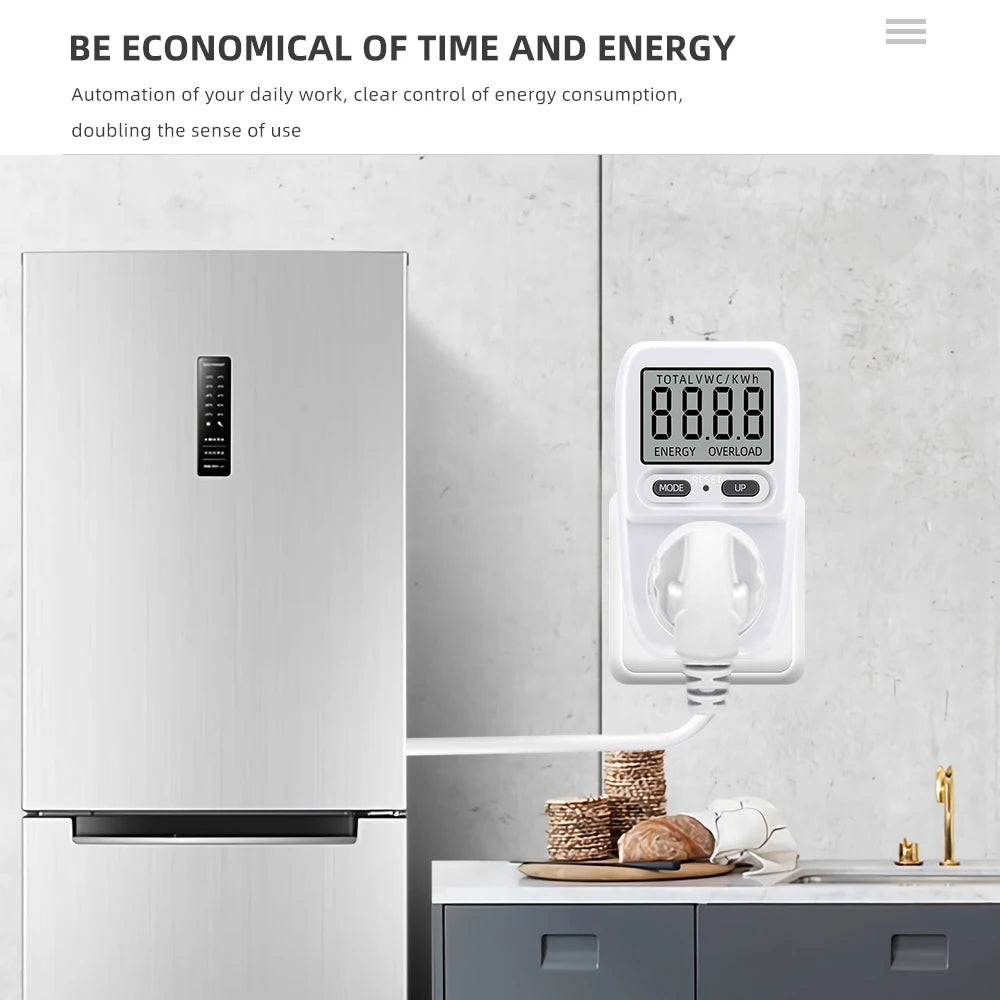 Smart Power Meter Wattmeter – Electric Energy Consumption Analyzer, Current Measuring Socket, Electricity Fees Monitor