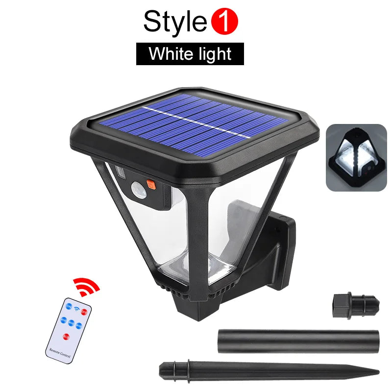 Solar Garden Light – Remote Control, Dual Installation, Waterproof Wall & Ground Lamp for Yard, Patio, Lawn