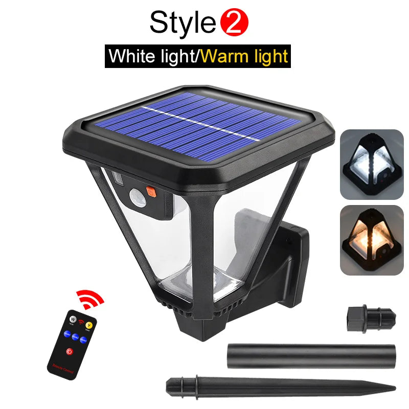 Solar Garden Light – Remote Control, Dual Installation, Waterproof Wall & Ground Lamp for Yard, Patio, Lawn