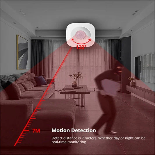 Tuya ZigBee/WiFi PIR Motion Sensor – Wireless Infrared Security & Burglar Alarm Detector, Smart Life App Compatible
