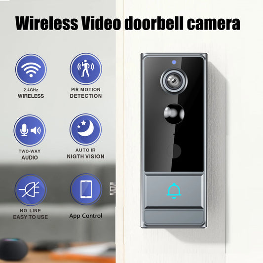 Wireless WiFi Video Doorbell – Night Vision, 2-Way Audio, Live Video & Notifications