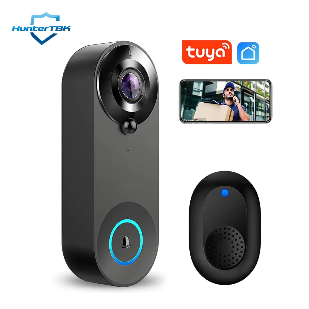 1080P Wireless Video Doorbell Camera – WiFi, Tuya Smart Home, Motion Detect & Night Vision