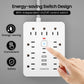 TRANSTON Power Strip Surge Protector – 9 AC Outlets, 3 USB & 2 USB-C, 5ft Cable, 45° Tilt Plug, White