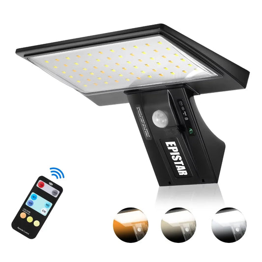 90LED Solar Outdoor Motion Sensor Flood Light – Waterproof, 3 Colors, 4 Modes for Garden & Yard Security