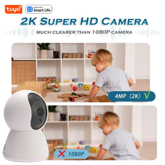 USB Tuya 4MP Indoor Camera – 2K PTZ WiFi Security Camera for Baby, Pet, and Home Monitoring with App Control