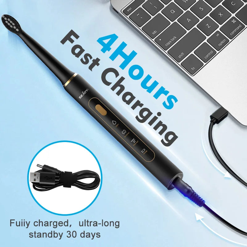 SEJOY Sonic Electric Toothbrush – IPX7 Waterproof, 3 Modes, Smart Rechargeable Automatic Toothbrush