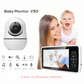 5-Inch Video Baby Monitor – Camera & Audio, 4X Zoom, 22Hrs Battery, 1000ft Range, 2-Way Audio, Temperature Sensor & Lullaby