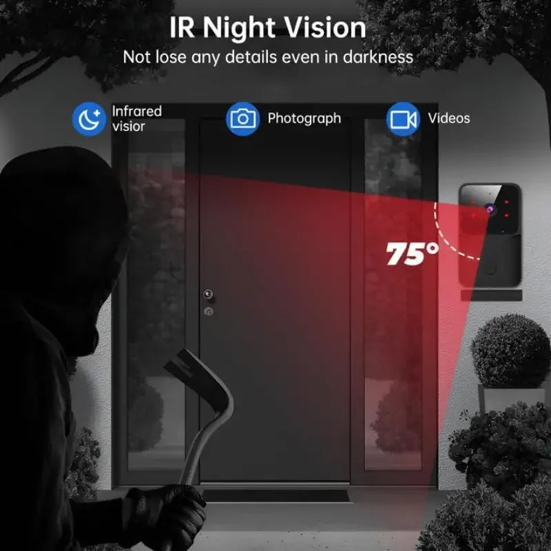 HD Wireless WiFi Doorbell Camera – Waterproof, Smart Video Doorbell for Outdoor Security